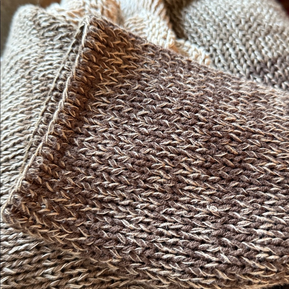 Wooden Ships Cream and Brown Cowl Neck Sweater - Picture 5 of 5
